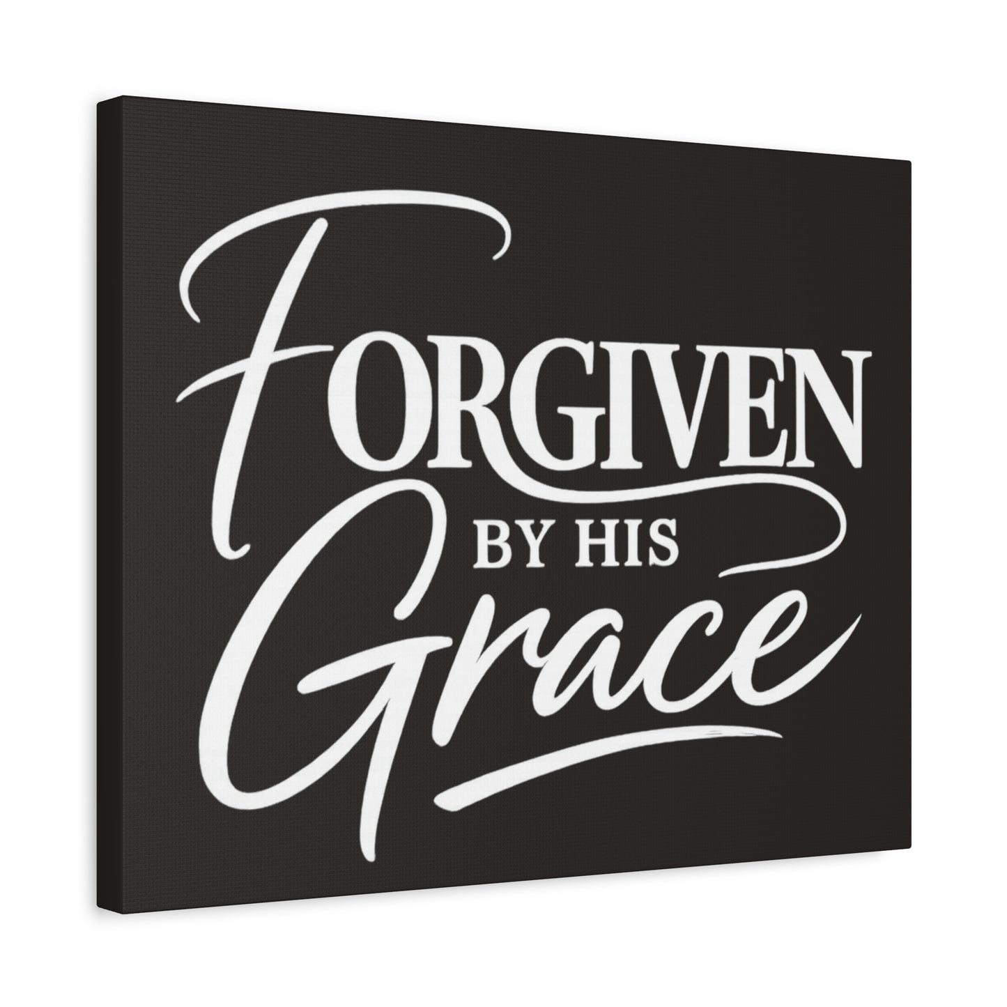 Title Forgiven by His Grace | Christian Wall Art | Modern Bible Verse Canvas | Faith-Based Home Decor