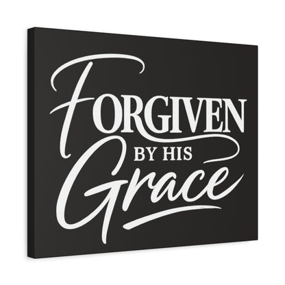 Title Forgiven by His Grace | Christian Wall Art | Modern Bible Verse Canvas | Faith-Based Home Decor