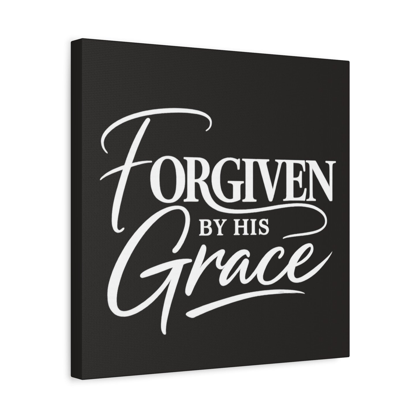 Title Forgiven by His Grace | Christian Wall Art | Modern Bible Verse Canvas | Faith-Based Home Decor