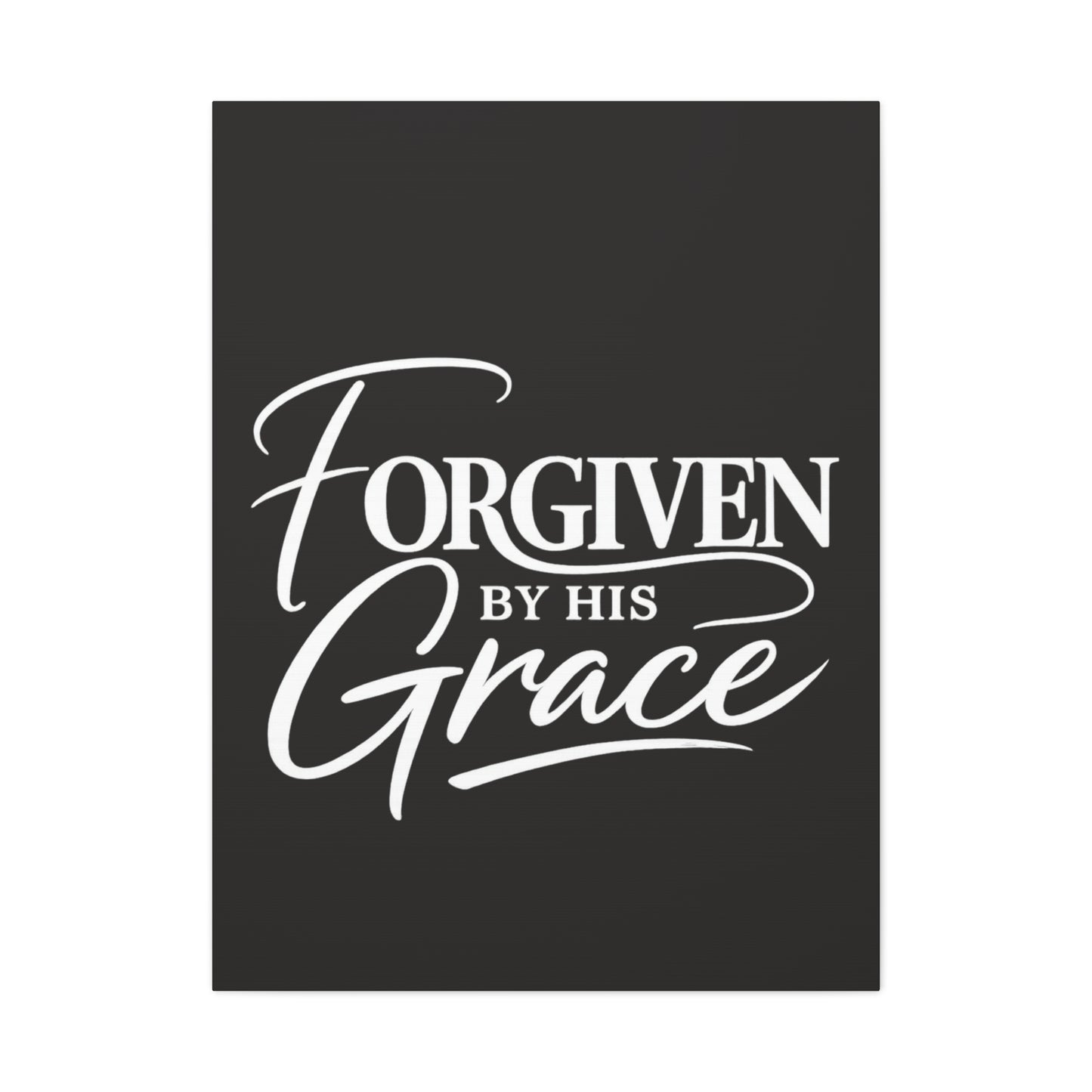 Title Forgiven by His Grace | Christian Wall Art | Modern Bible Verse Canvas | Faith-Based Home Decor