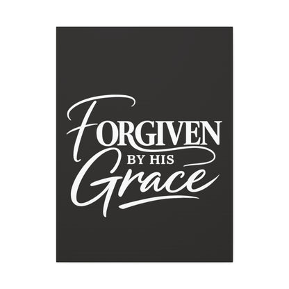Title Forgiven by His Grace | Christian Wall Art | Modern Bible Verse Canvas | Faith-Based Home Decor