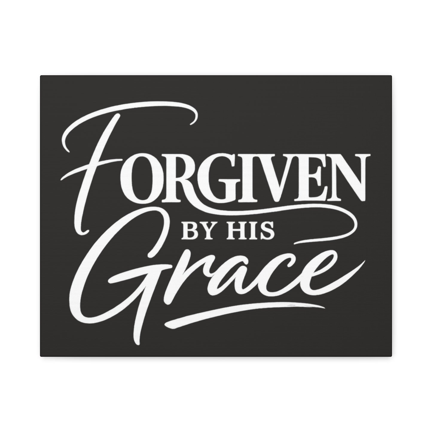 Title Forgiven by His Grace | Christian Wall Art | Modern Bible Verse Canvas | Faith-Based Home Decor