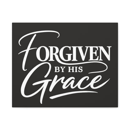 Title Forgiven by His Grace | Christian Wall Art | Modern Bible Verse Canvas | Faith-Based Home Decor