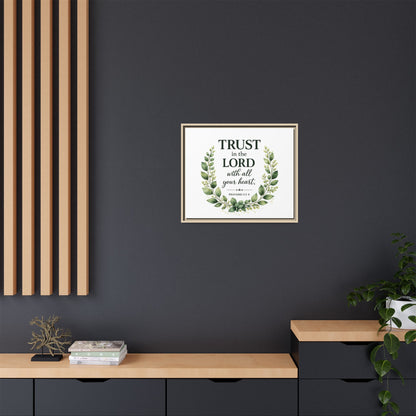 Framed Canvas Print — “Trust in the Lord with All Your Heart” Bible Verse Wall Art