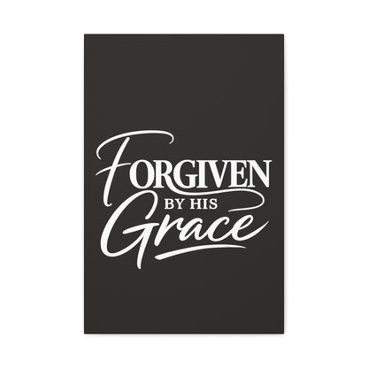 Title Forgiven by His Grace | Christian Wall Art | Modern Bible Verse Canvas | Faith-Based Home Decor